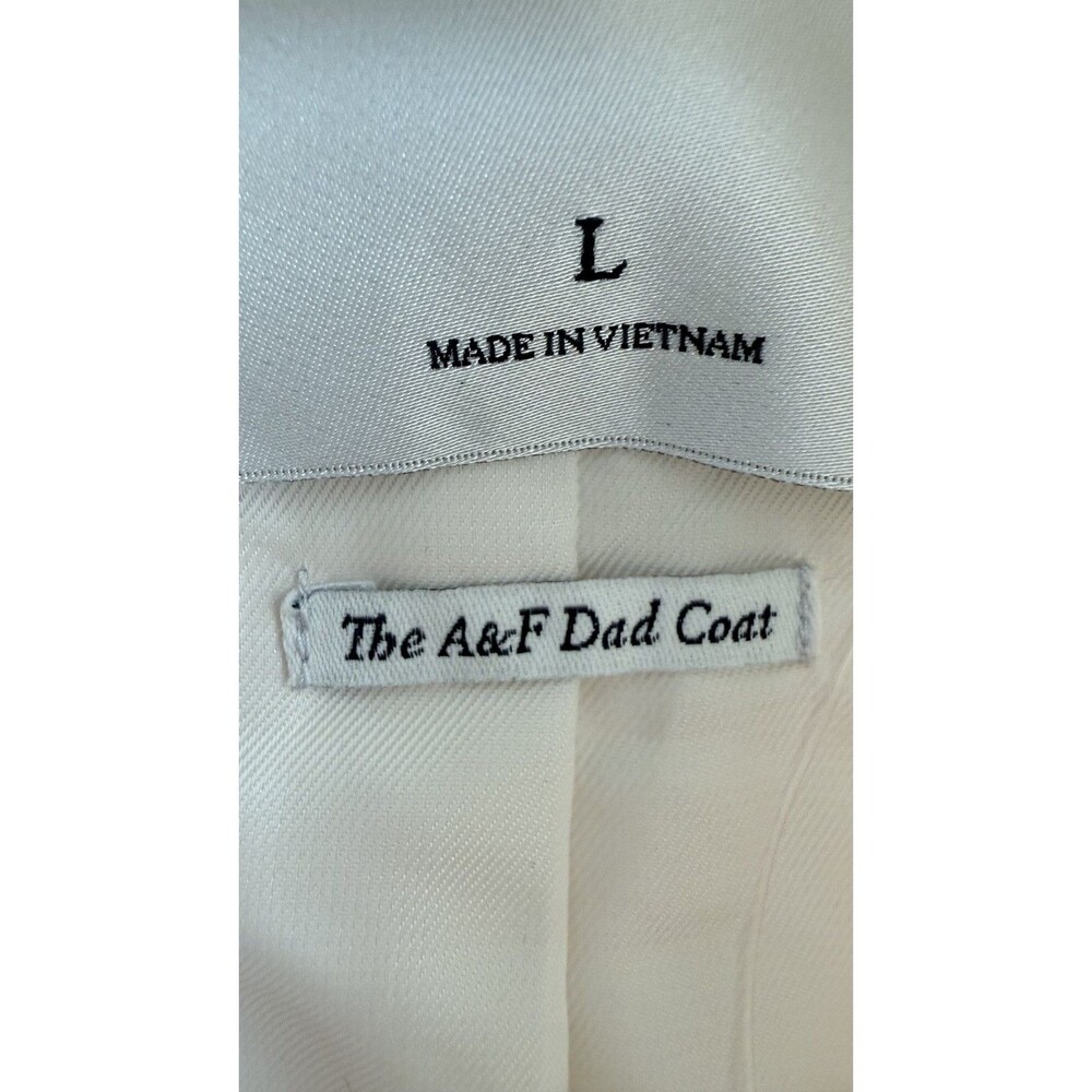 Abercrombie Fitch Dad Coat Large Cream Wool Blend New Designer Overcoat - Picture 4 of 12